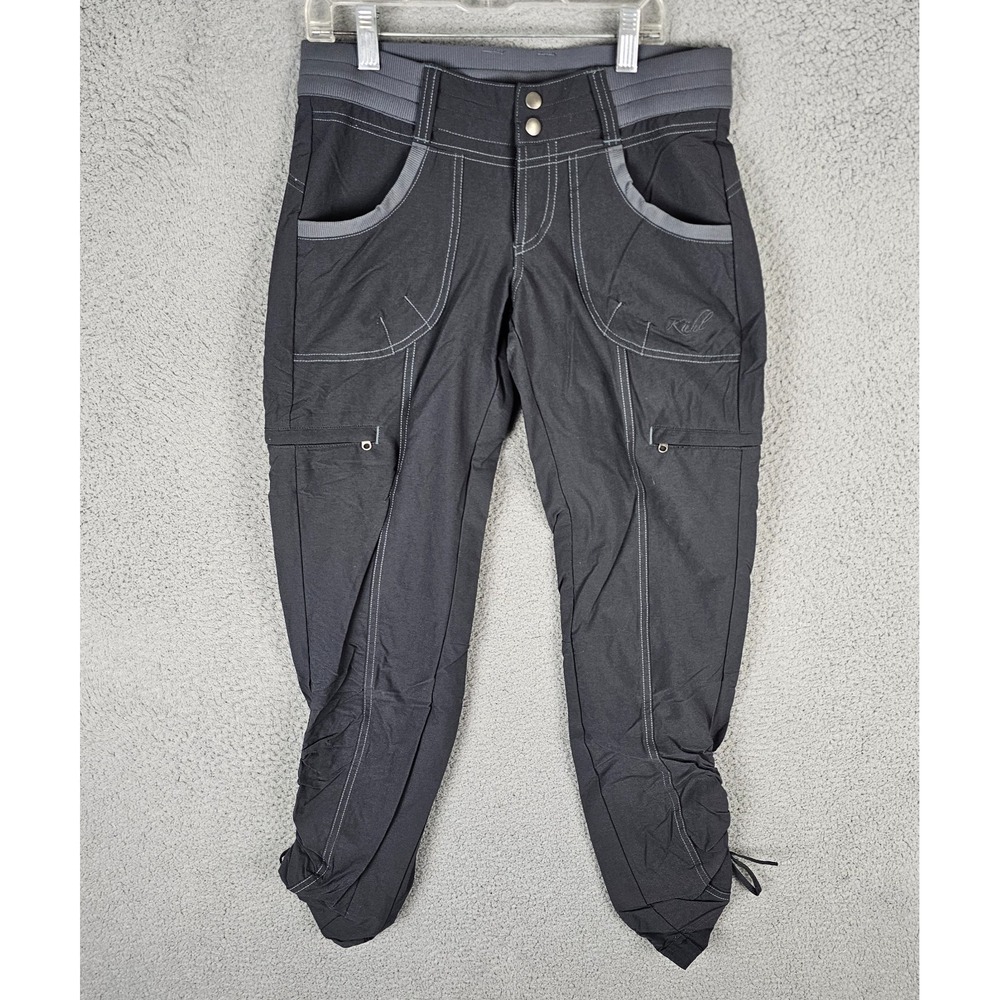 Kuhl Durango Cargo Hiking Pants Women's 2R Stretch Cinch Ankles Drawstring 3185